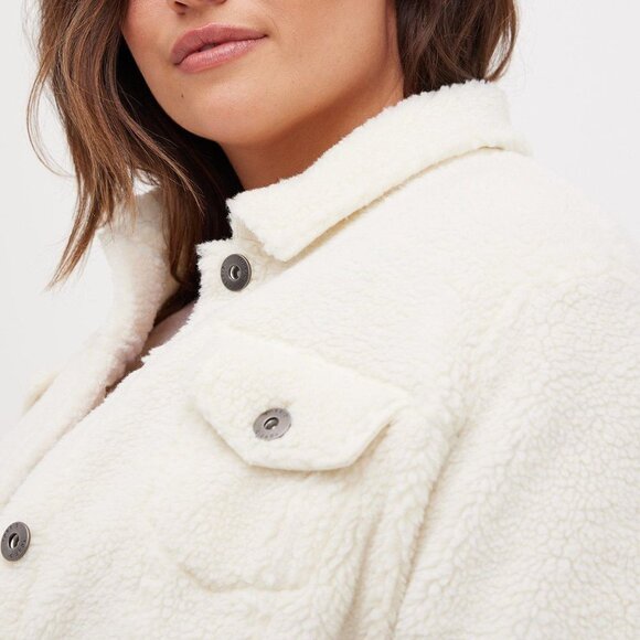 TORRID Trucker Jacket - Faux Shearling White Size 2XL - Picture 2 of 12